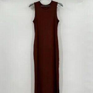 Quince Brown Tencel Jersey Tank Maxi Dress sz M Women’s Side Slit Sleeveless NWT